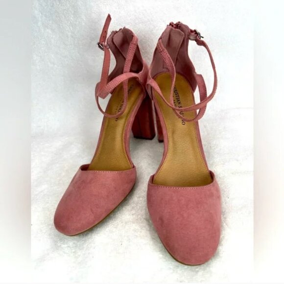 Christian Siriano Dusty Rose Suede(?) Zipper Back Heels  Size 9 NWOB - Picture 1 of 6
